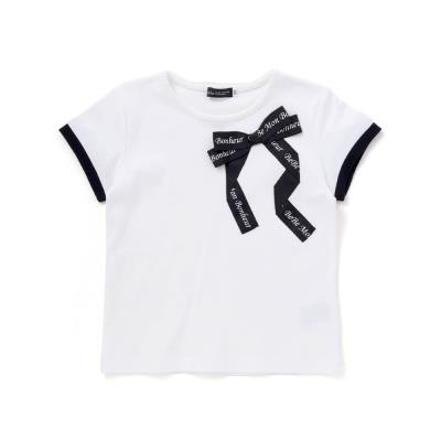 グログランBIGリボンモチーフスムース半袖Tシャツ(80~160cm)