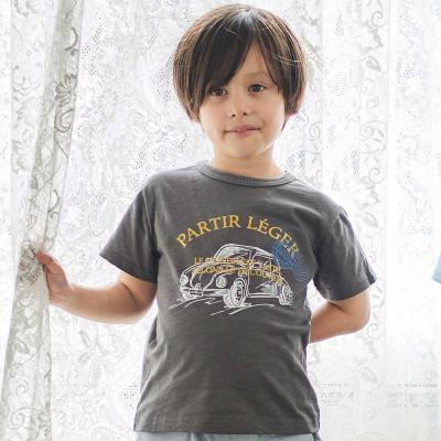 スラブ天竺乗り物スケッチ半袖Tシャツ(80~140cm)