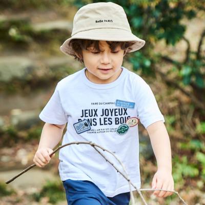 ワッペンロゴスラブ天竺半袖Tシャツ(90~160cm)