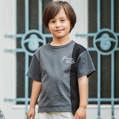 【接触冷感】アシンメトリー配色天竺半袖Tシャツ(90~160cm)