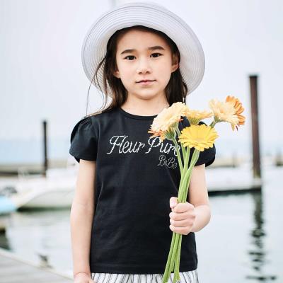 ペタルスリーブ発泡ドットロゴプリントTシャツ(90~160cm)