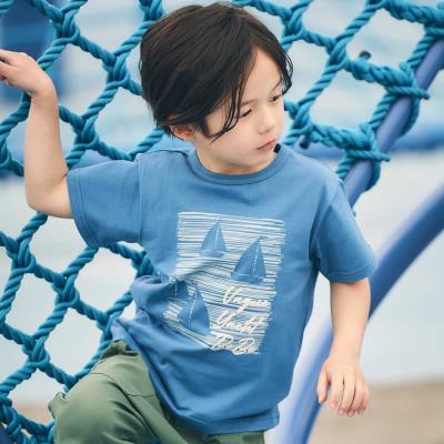 ヨットシルエットプリント天竺半袖Tシャツ(90~160cm)