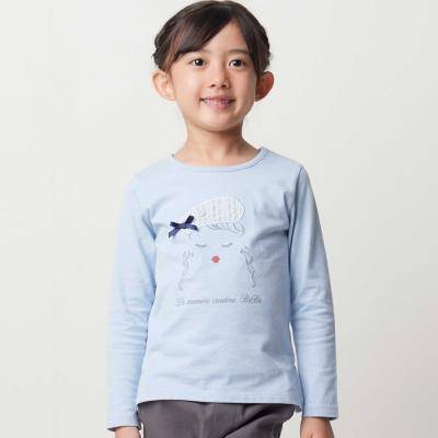 パリジェンヌツイードパッチバックフリル長袖Tシャツ(90~150cm)