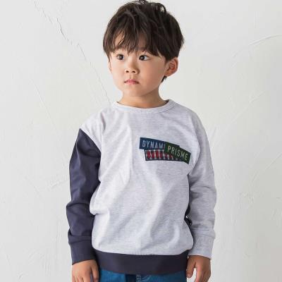ランダム配色ワッペン刺しゅう長袖Tシャツ(90~160cm)