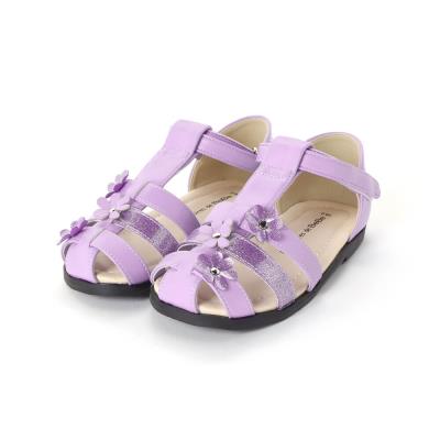 Tストラップフラワーモチーフメッシュサンダル(15~21cm)