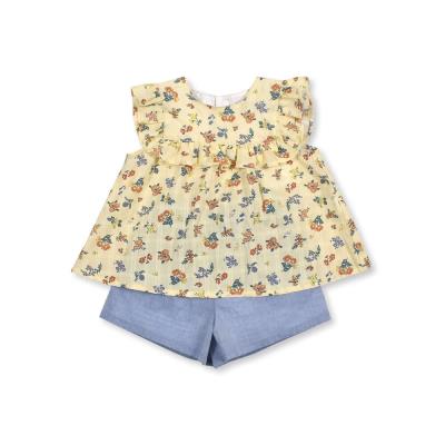 人気海外ブランドアイテム｜ファッション通販 ブラウス プリント フラワー ダンガリー ベビー ショートパンツ レディースウェア