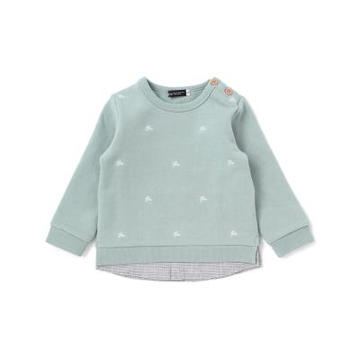 ロゴ刺しゅう裏起毛レイヤード風トレーナー(80~100cm)