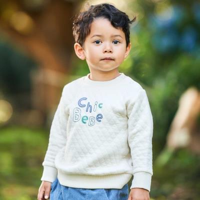 接結キルトMIXロゴトレーナー(80~100cm)