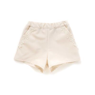 ツイルストレッチフラワーレースショートパンツ(80~90cm)(80cm