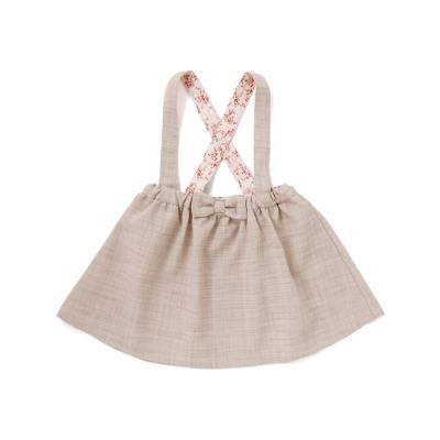 リネン調メランジサスペンダー付きギャザースカート(80~100cm)