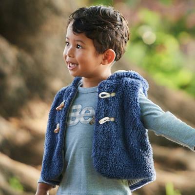 トグルボタンフード付きボアベスト(90~100cm)