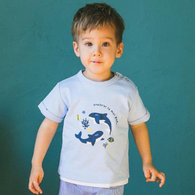 E.T.　ベビー用　Tシャツ 接触冷感】WASKマーク箔プリント天竺Tシャツ(100~160cm)(100cm グレー