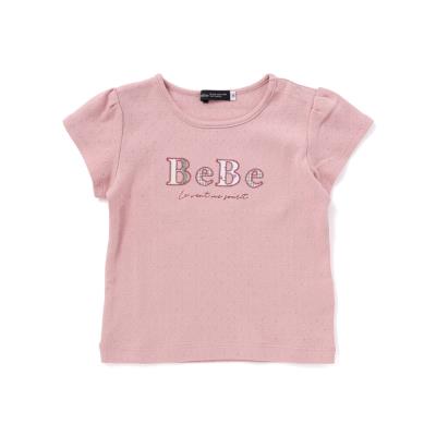 ロゴパッチ刺しゅうレーシースムース半袖Tシャツ(80~100cm)