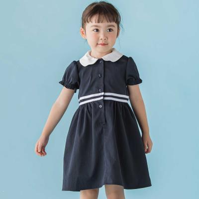 【限定商品】リボン刺しゅう＆無地 襟付きワンピース(95～150cm)