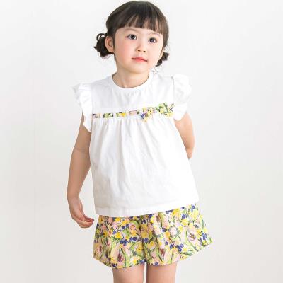 【限定商品】フラワーリボンフリルトップス＆ショートパンツセット(95～150cm)