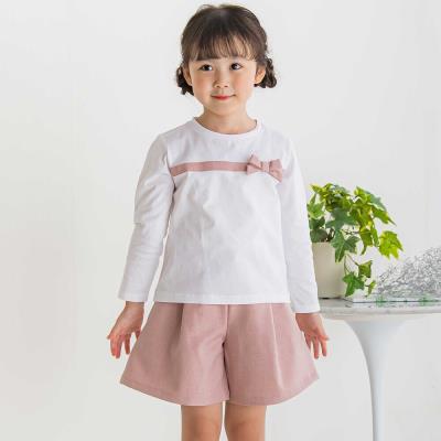 【限定商品】リボン長袖Tシャツ＋キュロットセットアップ(95~150cm)