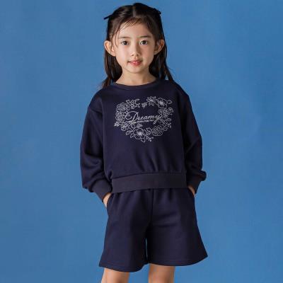 【限定商品】フラワーハート刺しゅうトップス＋キュロットセット(95～150cm)