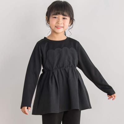 限定商品】ポンチ＋花ジャガードスカラップトップス(95~160cm 