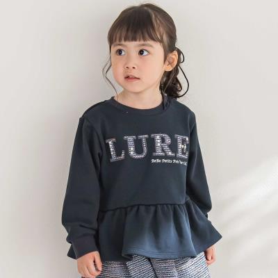 BeBe Petits Pois Vert ツイードパッチワーク刺繍ペプラムトレーナー（ネイビー）商品画像