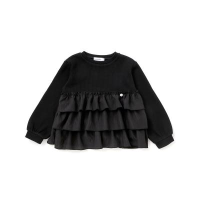 【店舗限定】ニットリブ＋フリルトレーナー(95~150cm)