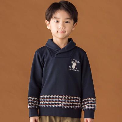 【店舗限定】【お揃い】ショールカラー裏毛×ノルディック切り替えトレーナー(95~150cm)