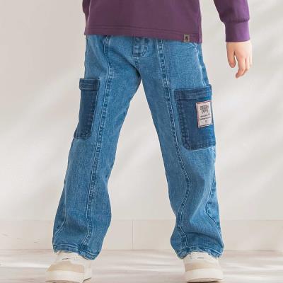 【年末セール】ファミリア　ロングパンツ　デニム　100 限定商品】ポケットストレッチデニムロングパンツ(95~160cm