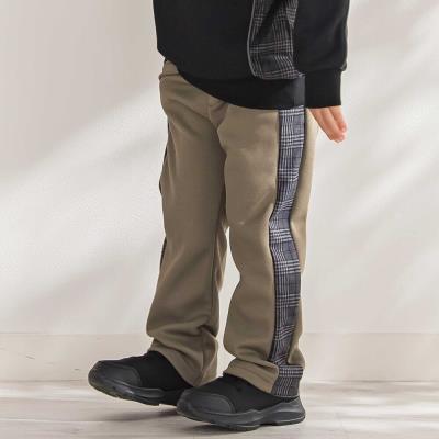 【店舗限定】【お揃い】カノコボンディングサイドチェックパンツ(95~150cm)
