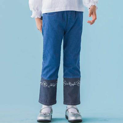 【限定商品】配色刺しゅう切り替えストレッチデニムパンツ(95～150cm)