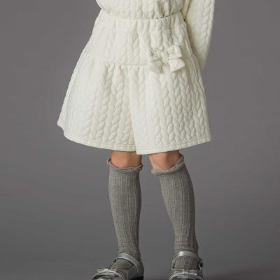 【店舗限定】【お揃い】キルトジャガード切り替えキュロットパンツ(95~160cm)