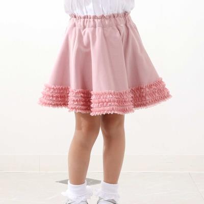 【限定商品】裾フリルインナーパンツ付きフレアスカート(100～150cm)