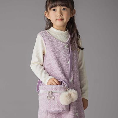 【限定商品】【お揃い】ラメボアツイードショルダー付きバニティバッグ