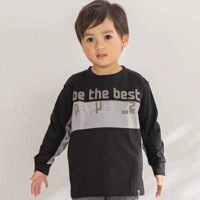 【限定商品】フロッキープリント切り替え天竺長袖Tシャツ(95~150cm) 【LIMITED EDITION】