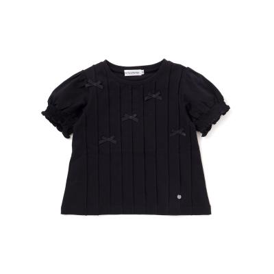 【店舗限定】天竺タックリボン半袖Tシャツ(95～160cm)