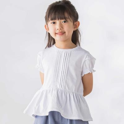 【限定商品】レースタックフレア天竺半袖Tシャツ(95～150cm)