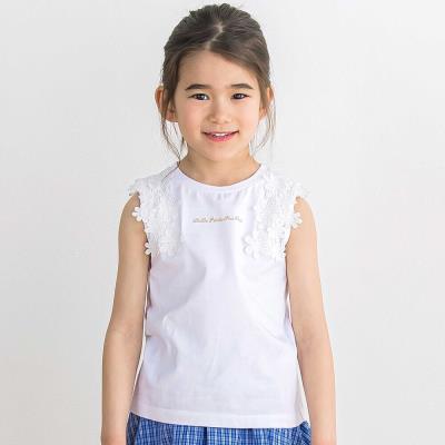 【店舗限定】フラワーレース ノースリーブトップス(95～160cm)