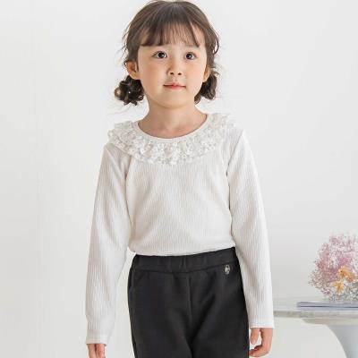 【限定商品】花チュール襟リブトップス(95～150cm)
