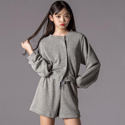 メランジカーディガン＆ボトムセット(130~160cm)