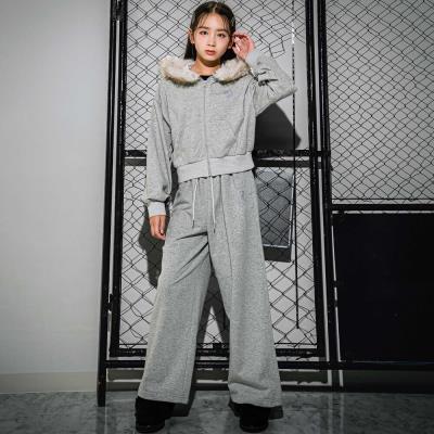 ファー付き長袖パーカー＆ボトムセットアップ(130~160cm)