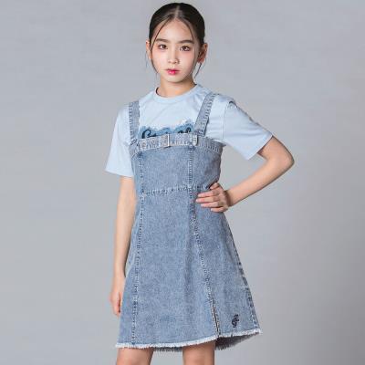 フリンジスリット デニムジャンスカ(130~160cm)