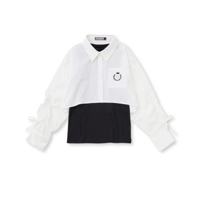 【 ニコ☆プチ 掲載 】ドロストショート丈シャツ＆タンクトップセット(130~160cm)