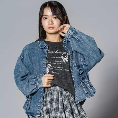 サイドレースアップ長袖シャツ(130~160cm)