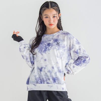 【 ニコ☆プチ 掲載 】アームウォーマーバックプリントタイダイ柄プルオーバー(130~160cm)