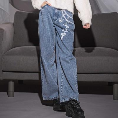 チェーンプリント デニムパンツ(130~160cm)