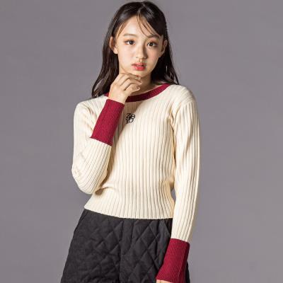 バイカラーリブニット(130~160cm)