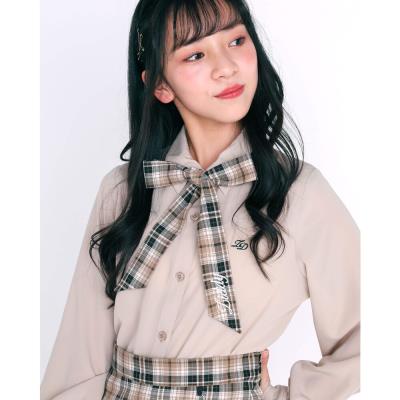 ツイル チェック柄 リボン ネクタイ