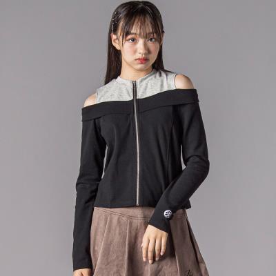 オフショルダージップトップス(130~160cm)