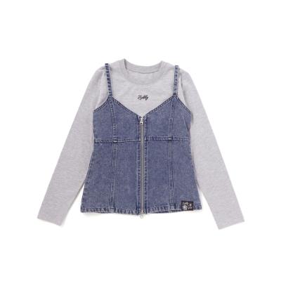 デニムビスチェ＆TシャツSET(130~160cm)