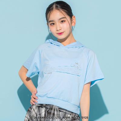 【 ニコ☆プチ 】【シナモロール 】ラメ刺しゅうフーディトップス(130~160cm)