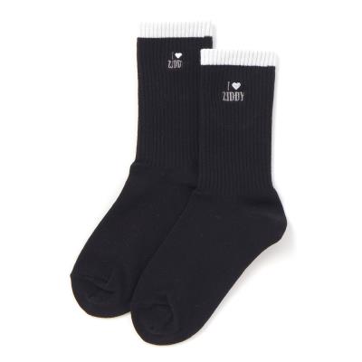 【日本製】ハートロゴ刺しゅうソックス(19~24cm)