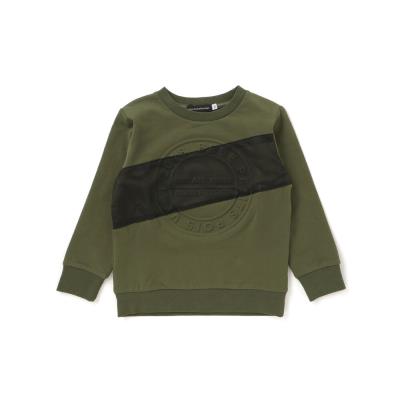 配色斜め切り替えエンボス加工トレーナー(95~150cm)